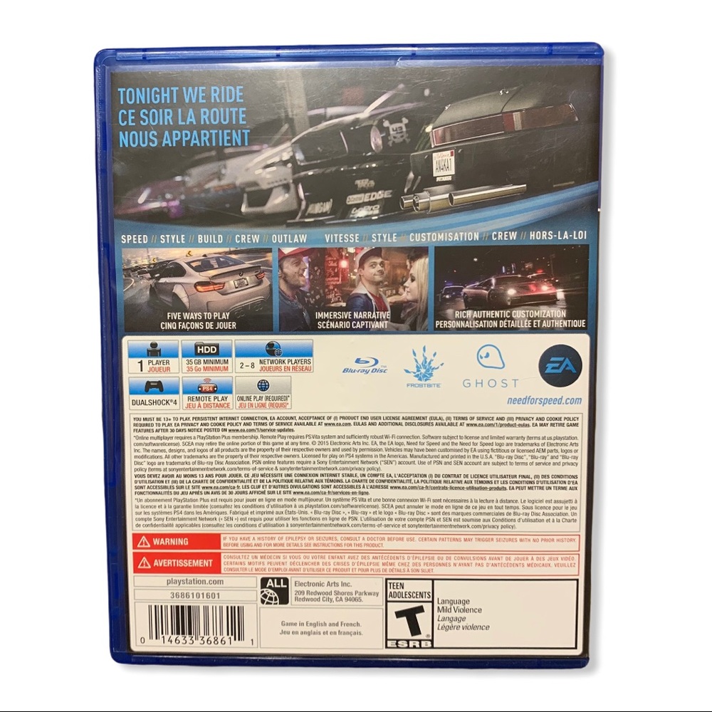 PS4 Lot of 3, Jumanji, Need for Speed, PES 2015 - Picture 7 of 11